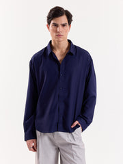 Midnight Lapis - Drape Shirt